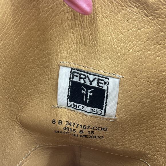 Frye Melissa Button Brown Leather Tall Riding Boots Women's Size 8 Preowned - Picture 5 of 6